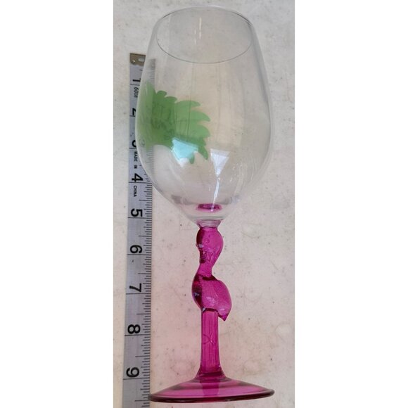 1-pc. Flamingo Theme 16 oz. Wine Glass w/Translucent Flamingo Stem 9" Tall (NWB) - Picture 7 of 15